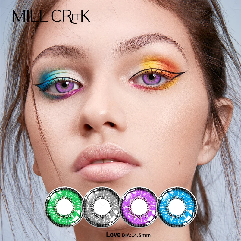 Prescription Contact Lenses For Eyes Myopia yearly one Pair Colored Lenses Soft tinted contacts for light eyes