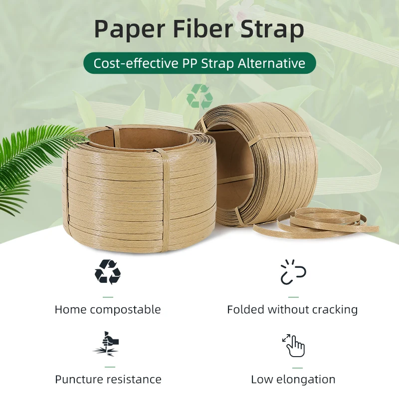 Premium Quality Eco-friendly Biodegradable Paper Fiber Strapping Band Packing Straps