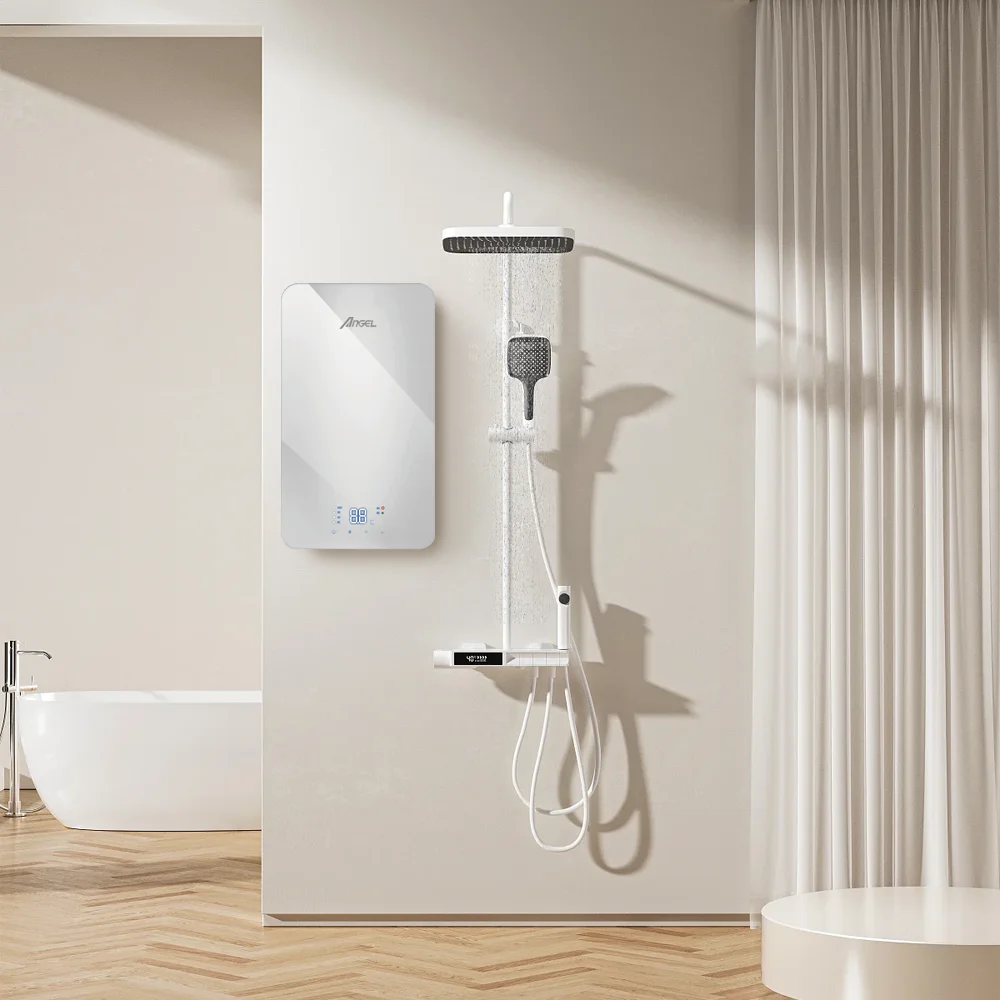 5200W Instant Heating Rectangular Vertical Enamel Tank For Bath Shower Geyser Storage Electric Water Heater