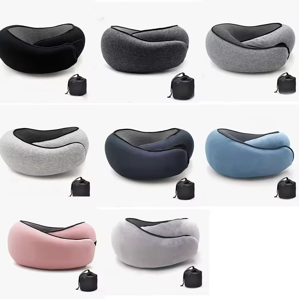 Adjustable Memory Foam U-Shaped Travel Pillow Portable Outdoor Snail Neck Support & Cushion for Camping Sleeping Nursing
