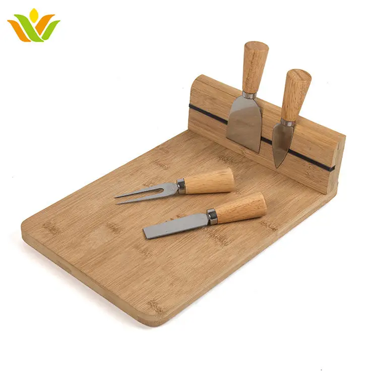 Bamboo Charcuterie Cheese And Knife Set Cutting Board With Cutlery