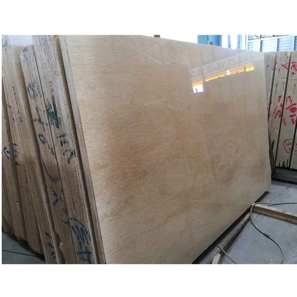BOTON STONE Natural Stone Modern Sunny Yellow Polished Marble Flooring Tile Slab