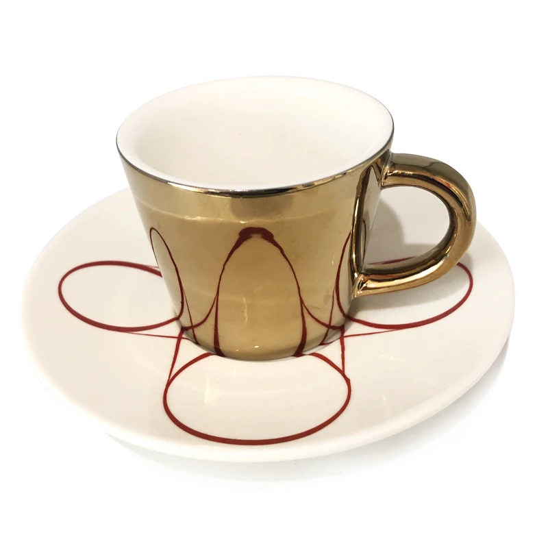 
8oz cappucino coffee cups with logo gold handle mug mugs cappuccino latte tray milk tea cup 