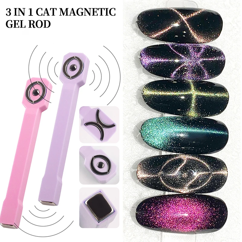 Double Head Multi-function Nail Magnet Tool 3 In 1 Double Head Strong Stick Magnetic For Cat Eye