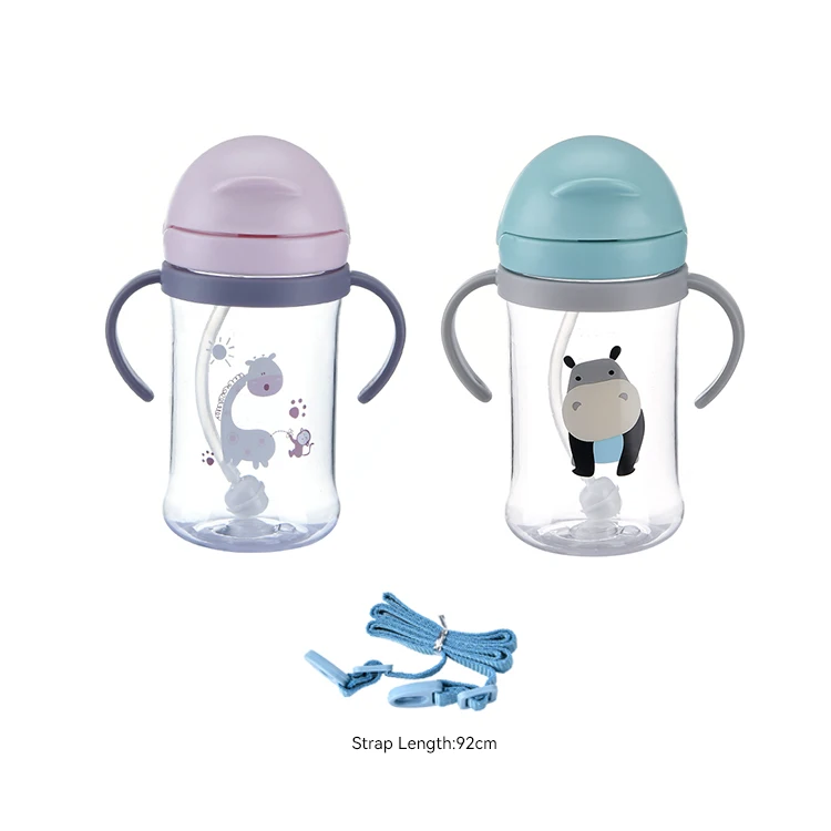 Best Selling Products 2024 Custom 300ML 400ML Plastic Water Cup Sport Cartoon Kids Water Bottles Cute Anime Tumbler With Straw