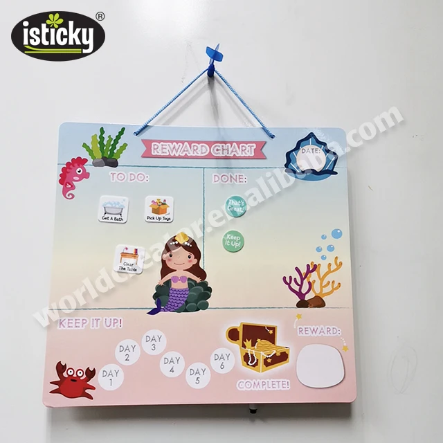 
High Quality reusable reward Chart learning board for Kids Behaviour Rewarding chart 