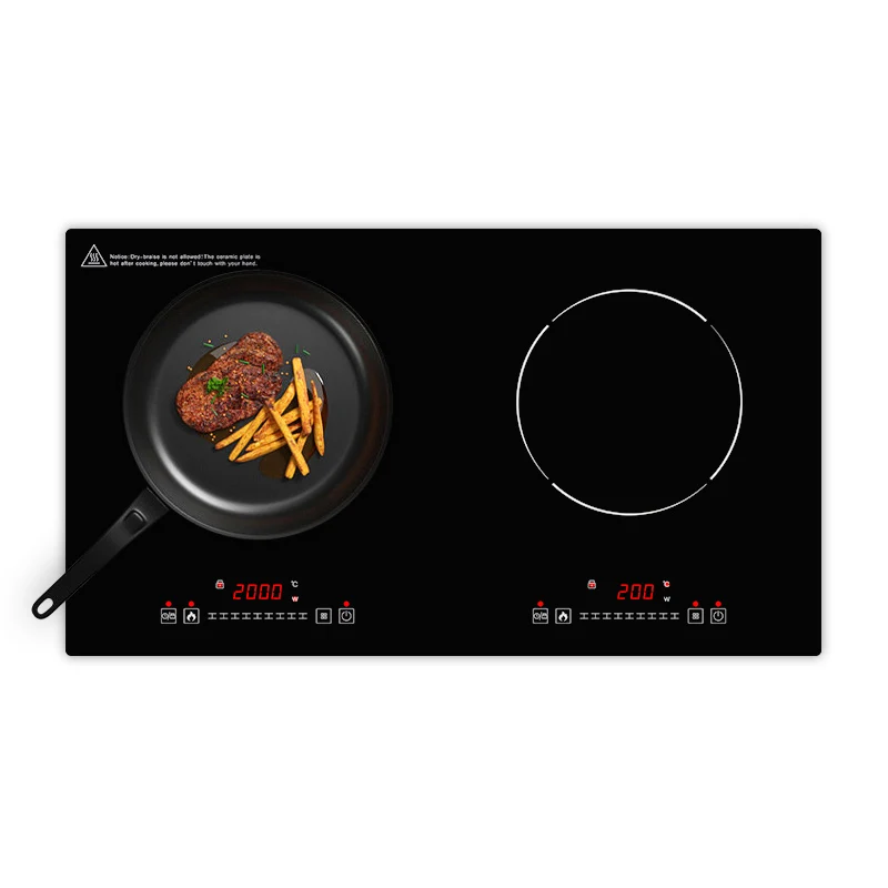 Double induction cooktop 3500W electric stove induction hob built-in 2 burner induction cooker