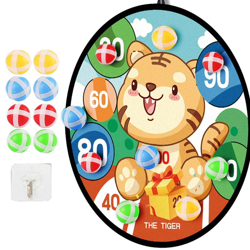 Wholesale Kids Dart Throwing Sticky Ball 36cm Portable Toss Game Sport Toy Balls Animals Board for Children