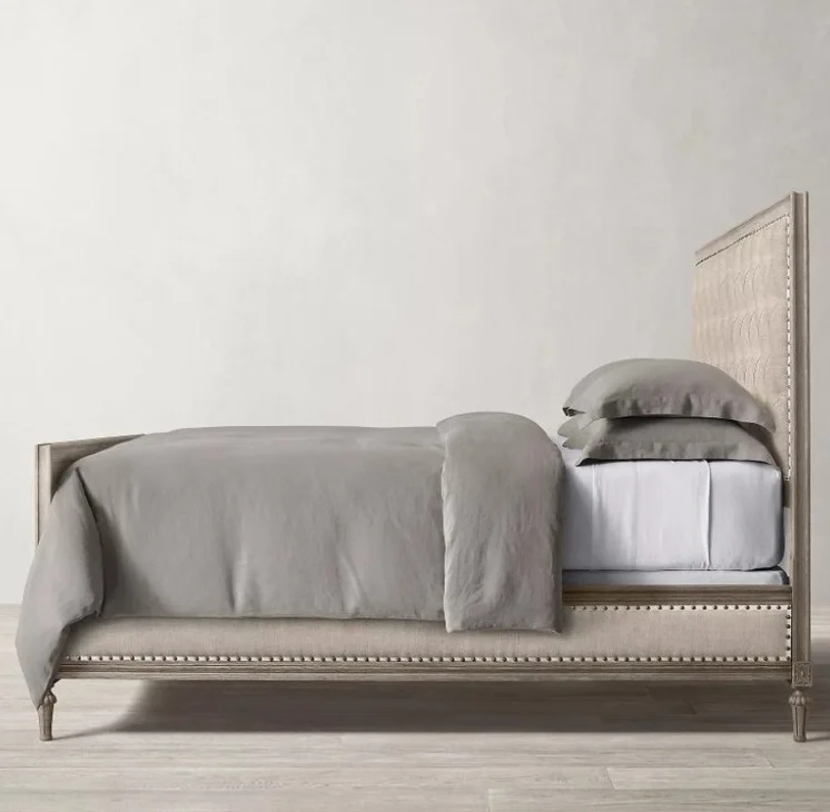 The Latest Sample Design Tufted French Style Home Hotel Queen Size Antique Frame solid Wood Beds From China Bed Furniture Base