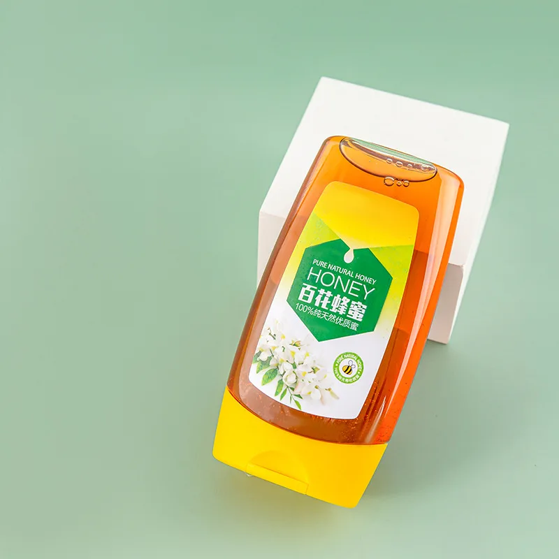 Custom Honey Bottle Label Printing Honey Bottle Design Mustard Salad Dressing Mayonnaise Container Sauce Plastic Bottle