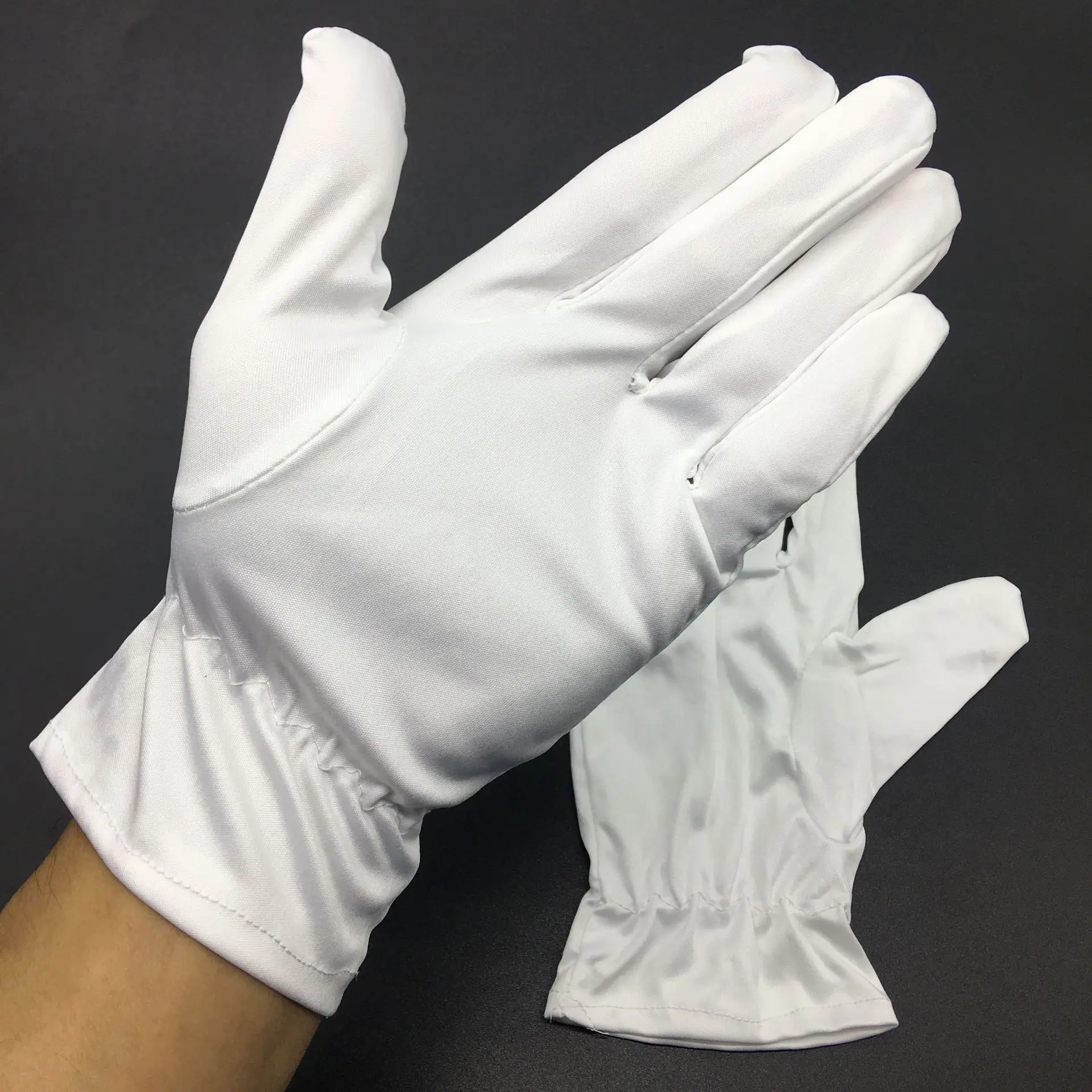 Dustless Cloth Gloves Microfiber Clockwork Beadplate Jewelry Gloves Cleaning White Ceremonial Gloves No Hair Removal