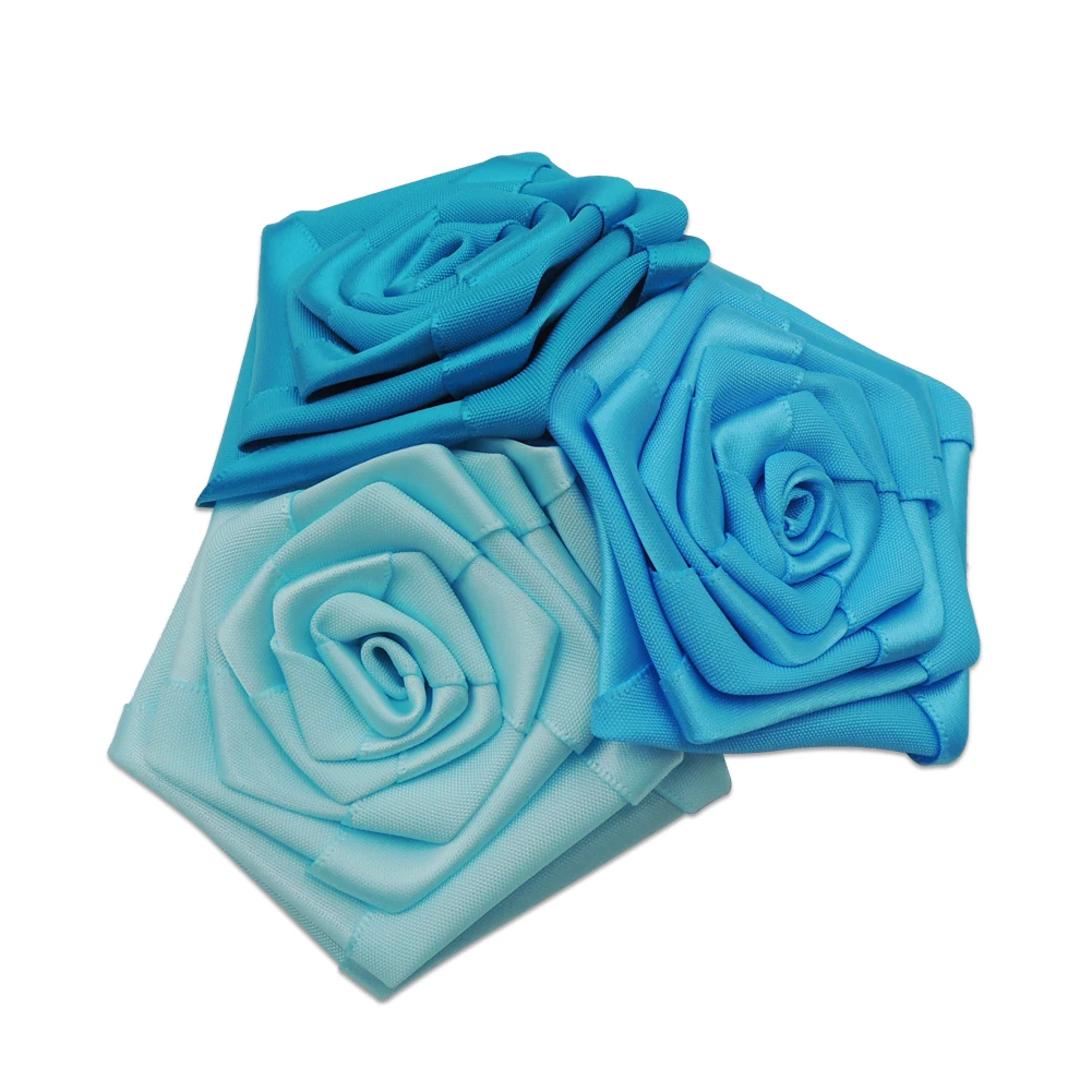 Satin  Ribbon  Flower Handmade Silk Satin  Flower Accessories Roses Flower Decoration Garment Accessories For Clothing