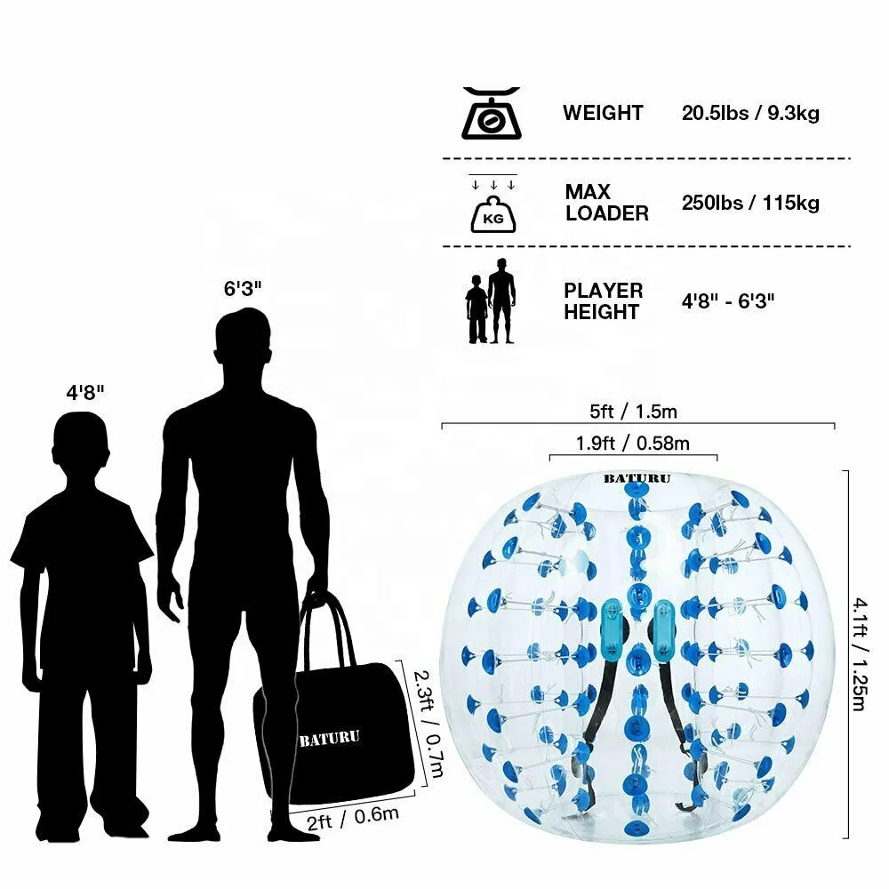 Hot Sale High Quality 100% TPU Inflatable Human Body Adult Bumper Bubble Ball inflatable bubble soccer inflatable football ball