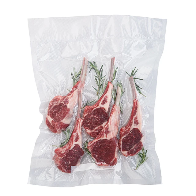 High quality strong barrier nylon 3 sides sealed vacuum bag frozen food packaging plastic bag with custom logo