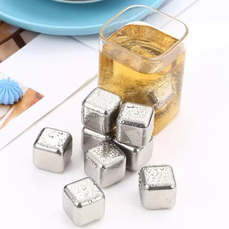 Stainless Steel Cooling Whisky Rocks Ice Cubes for Cola and Wine Bar Accessories