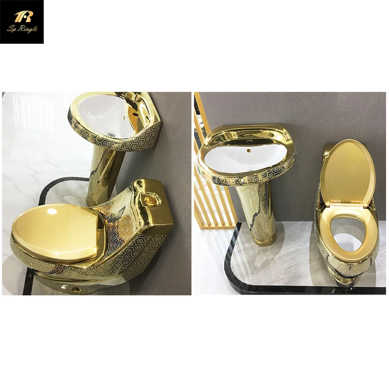  Bathroom accessories Siphon jet flush free standing custom colored toilet sink