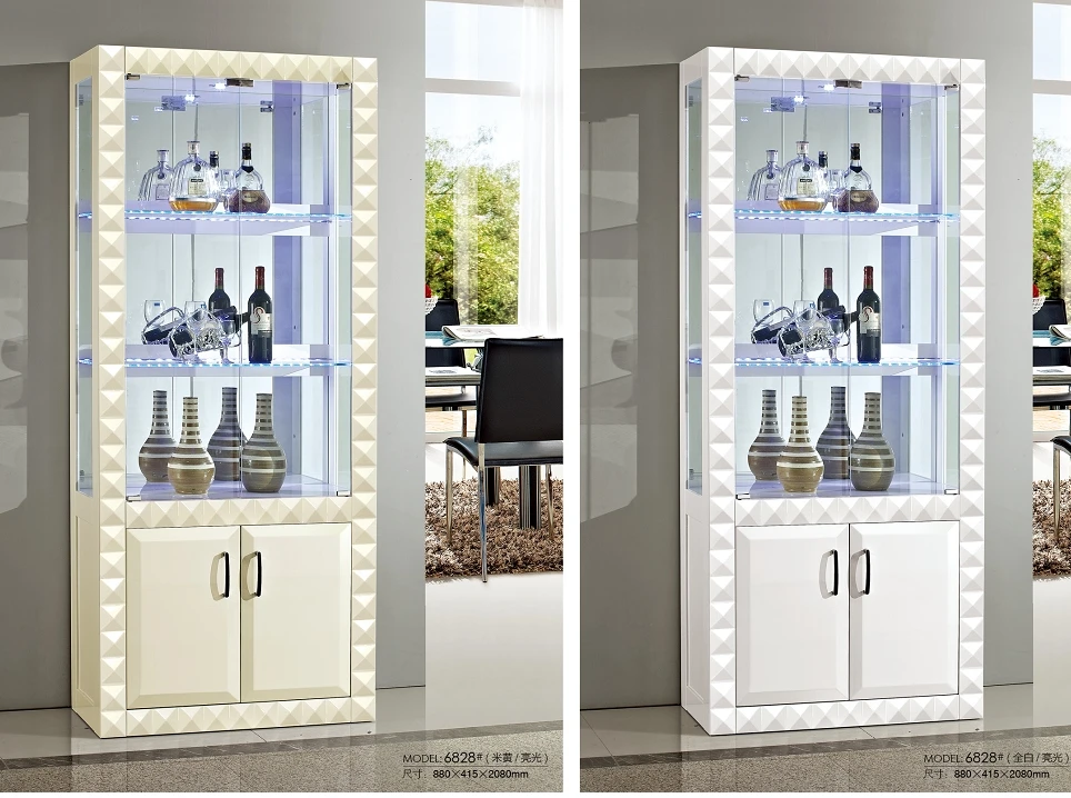 Hot selling Modern Design Wall Wood Wine Cabinet with Glass Rack
