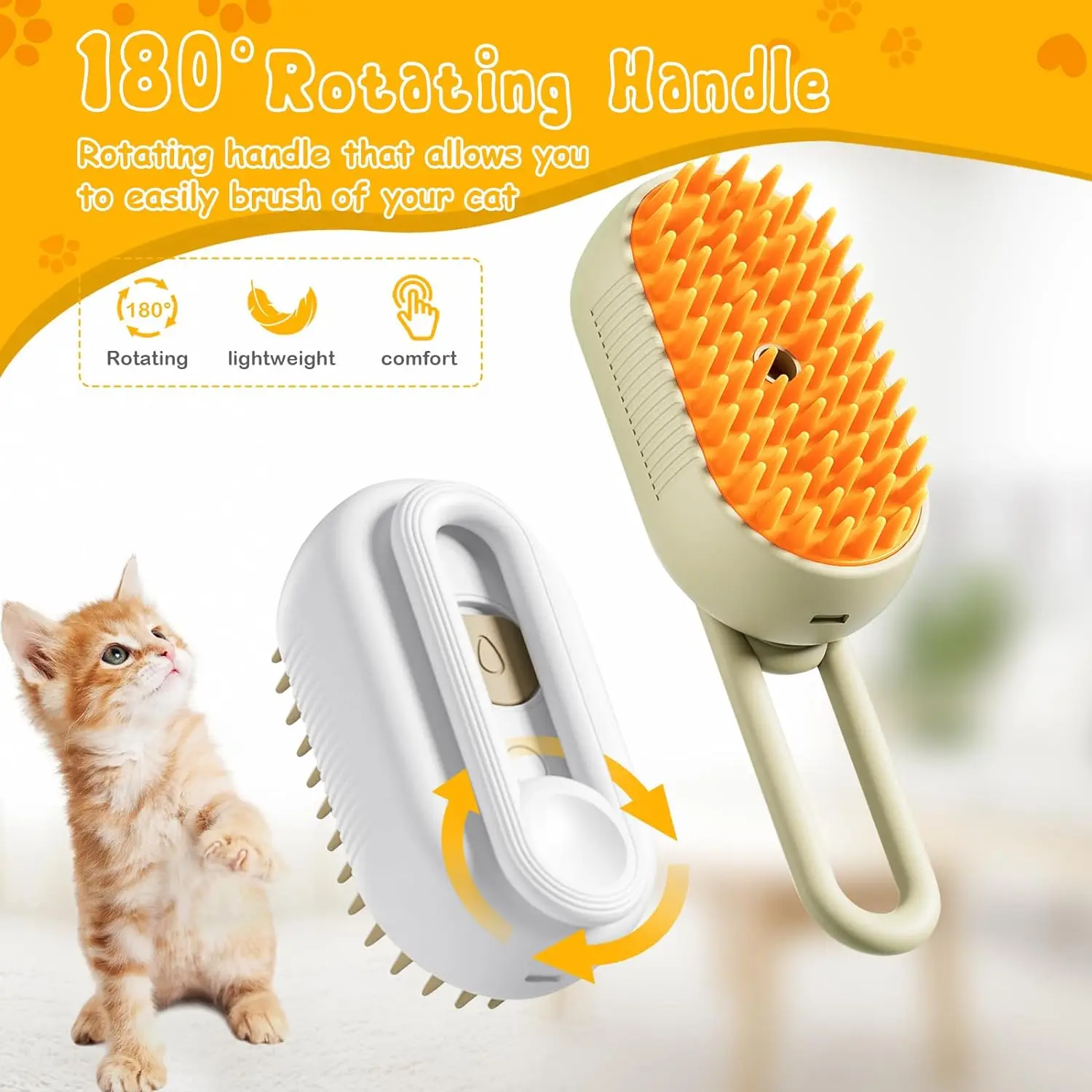 OEM Steamy cepillo para mascotas Steam Pet Hair Brush for Dogs Cats Pet Steam Brush for Removing Tangled and Loose Hairem