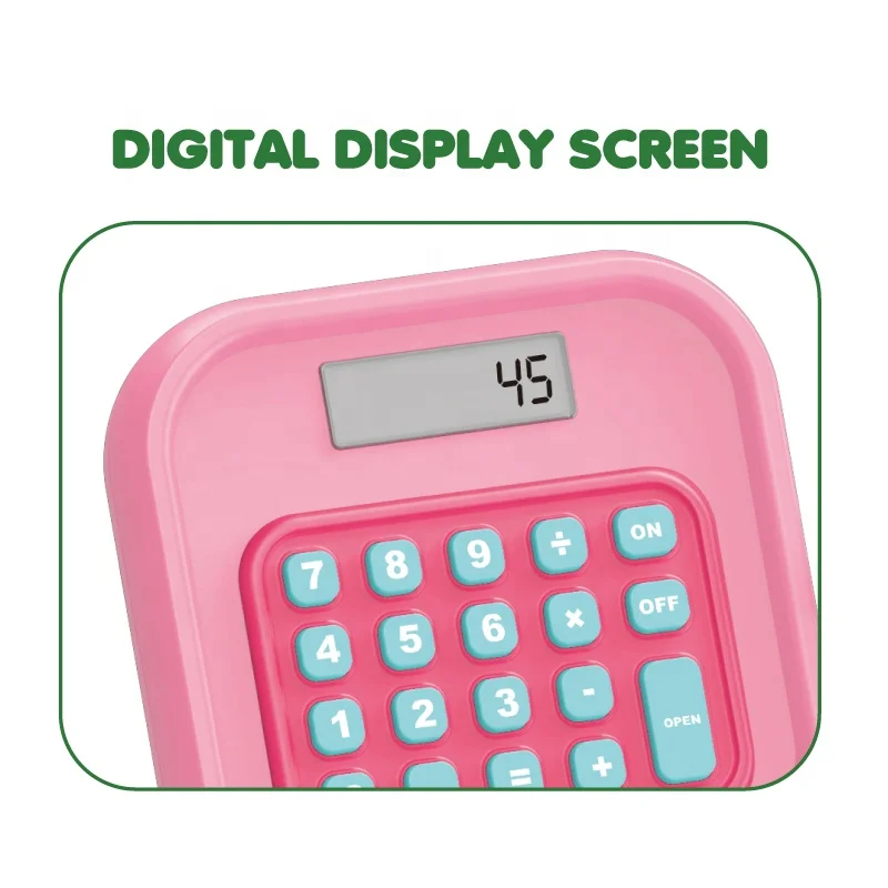 Best Kids Toys Pretend Play Preschool Toys Supermarket Cash Register with Digital Display Screen and Calculation for Girls