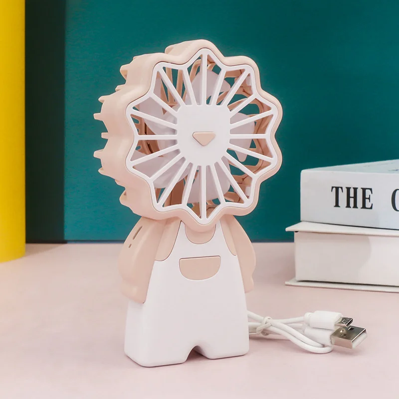 Handheld Lion Personal Fan Small Handy Cooling Rechargeable Mini Air Fans USB Charge Portable Pocket Fans