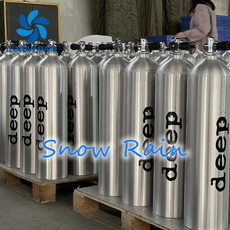12 Liter Aluminum Scuba Diving Tank Factory Sale DOT Diving Oxygen Bottle OEM CE Certified ISO Scuba Tank Valve