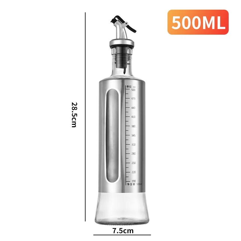 Stainless Steel Olive Oil Vinegar Dispenser Jar Seasoning Condiment Pot Bottles Container Kitchen Storage Tools Kitchen Tools