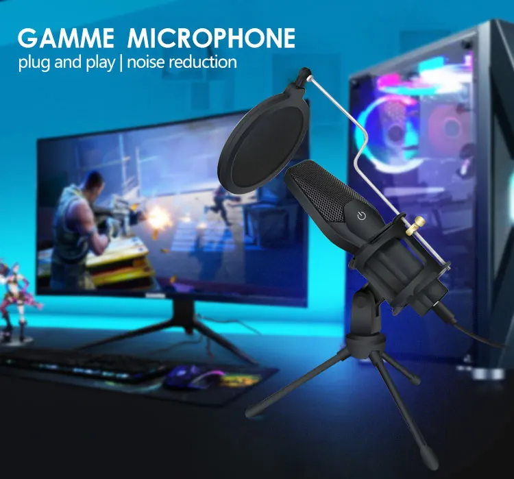 2021 Новый Профессиональный USB конденсаторный микрофонный игровой микрофон для студийной записи Подкаст микрофон