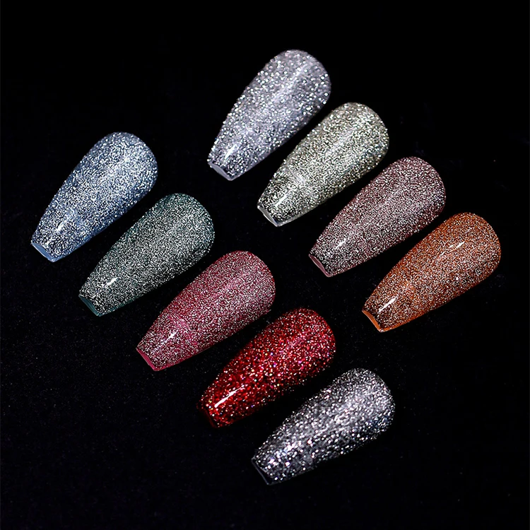 Top Quality Super Disco Glitter Gel Polish Fashion Popular OEM 10 Colors UV LED Glitter Flash Gel