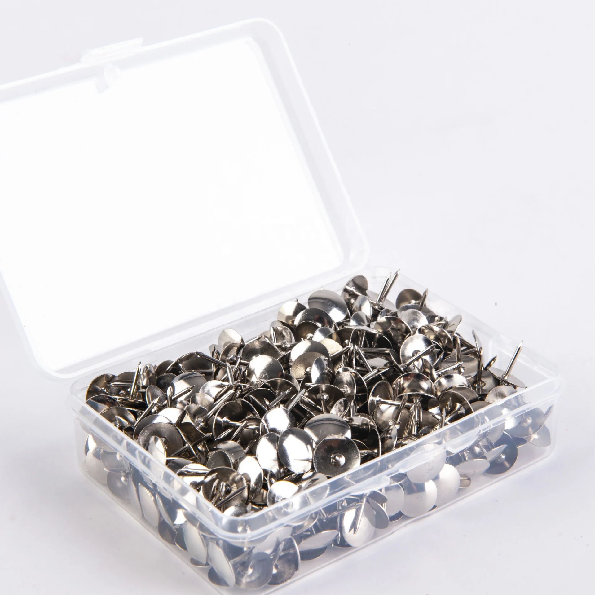 10.5MM size nickel color thumbtack ,metal round head drawing pins 50 pcs in pvc box office stationery  board push pin