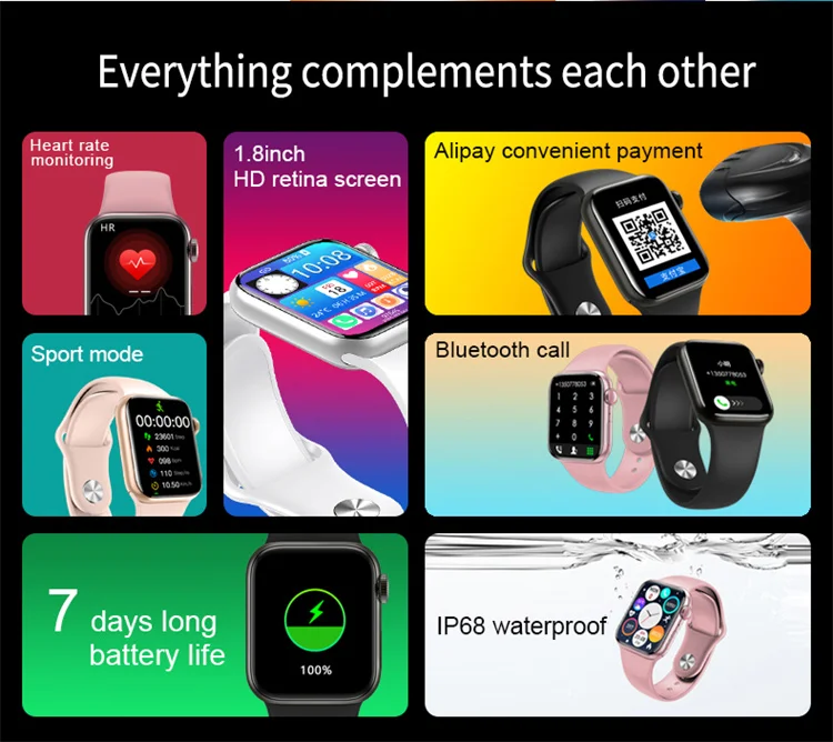 1.82inch Full Touch Screen M36 plus Max Watch Smart Wristband Waterproof Sport with wireless charger Smart Watch