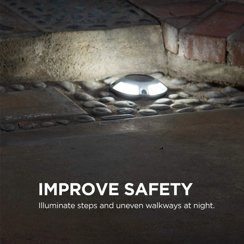 2 Color Modes Outdoor Solar Powered Wireless Waterproof dock lights Warming Step LED Deck Solar Driveway Lights