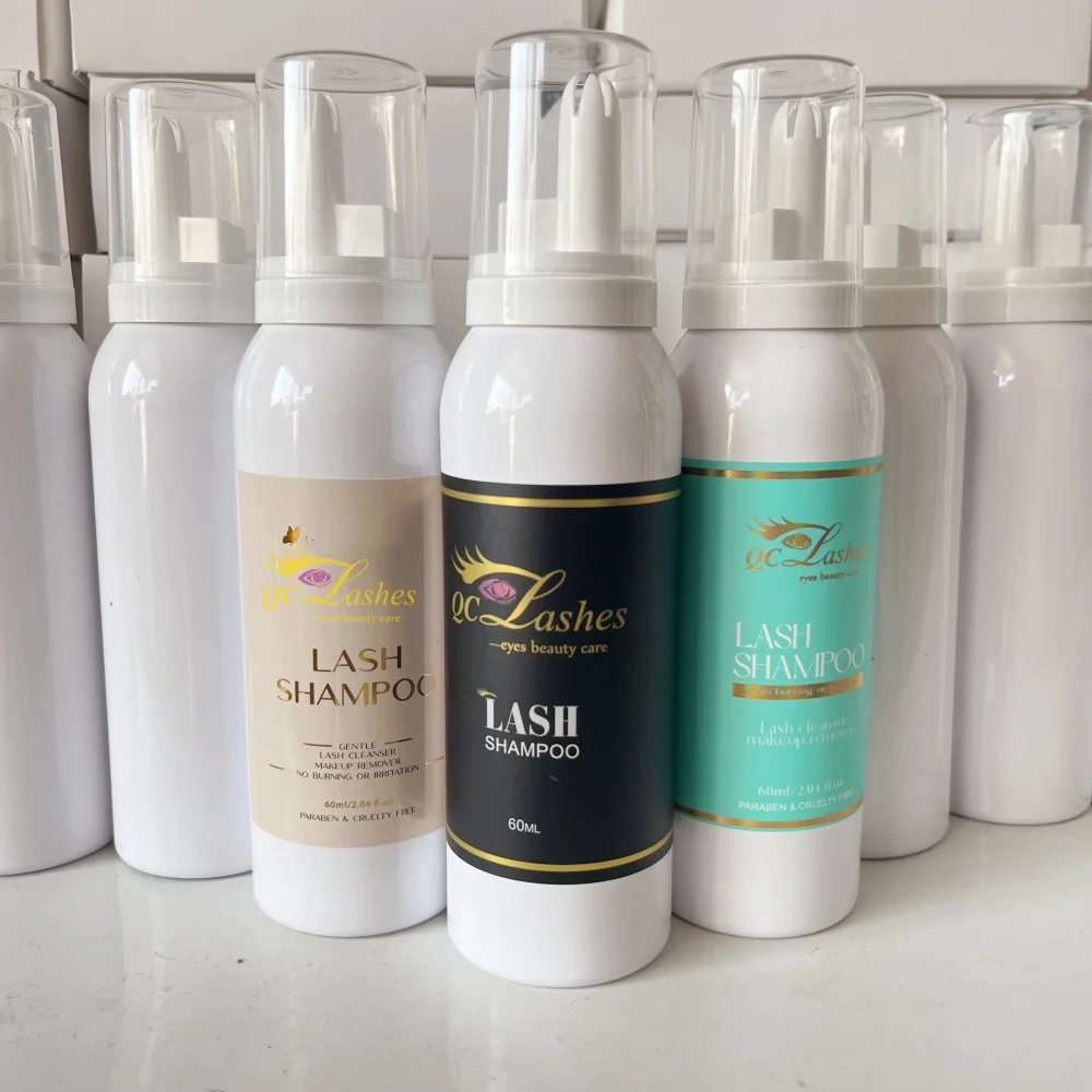 New Style Private Label 100ML Eyelash Cleanser Shampoo Bottle Pink & White Foam whip cream whipped lash shampoo