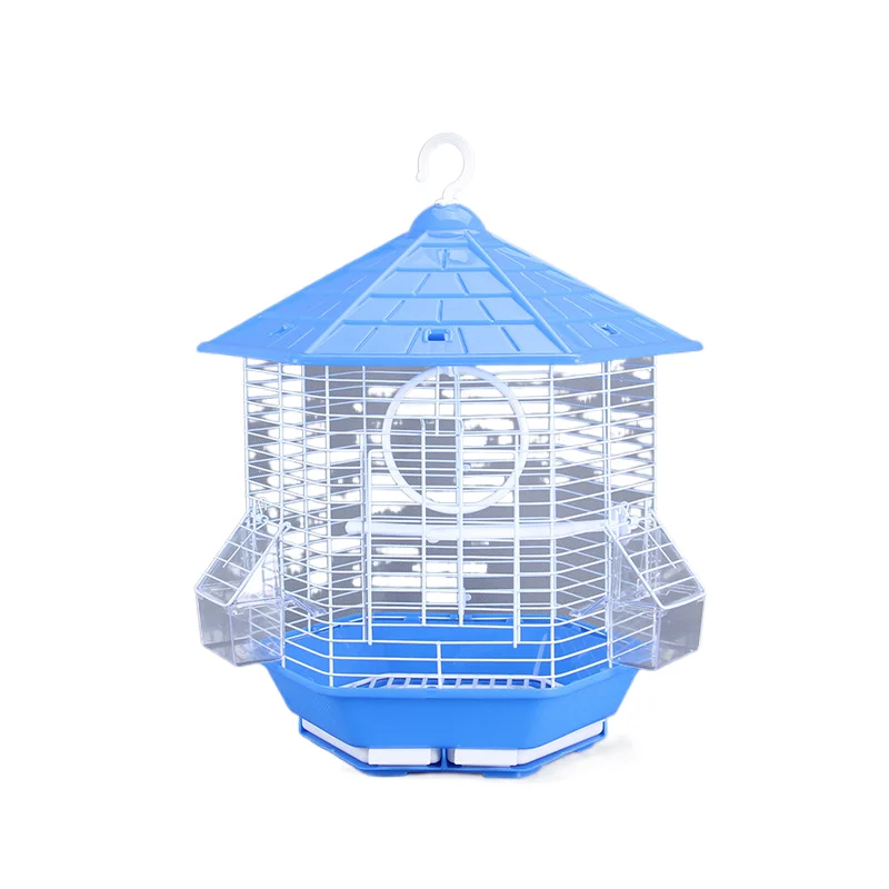 Wholesale birds cage animal cages hexagonal metal breeding ornamental bird cage