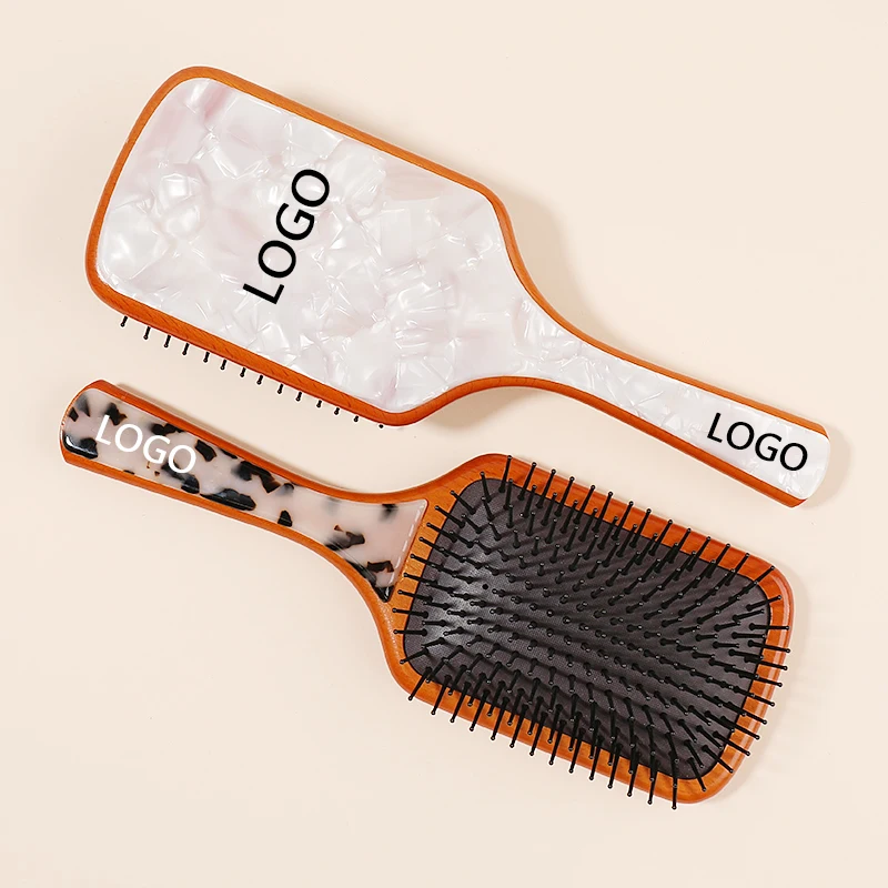 MiDairy 25cm  Cellulose acetate Square air cushion massage comb anti-static portable household wooden comb 221519