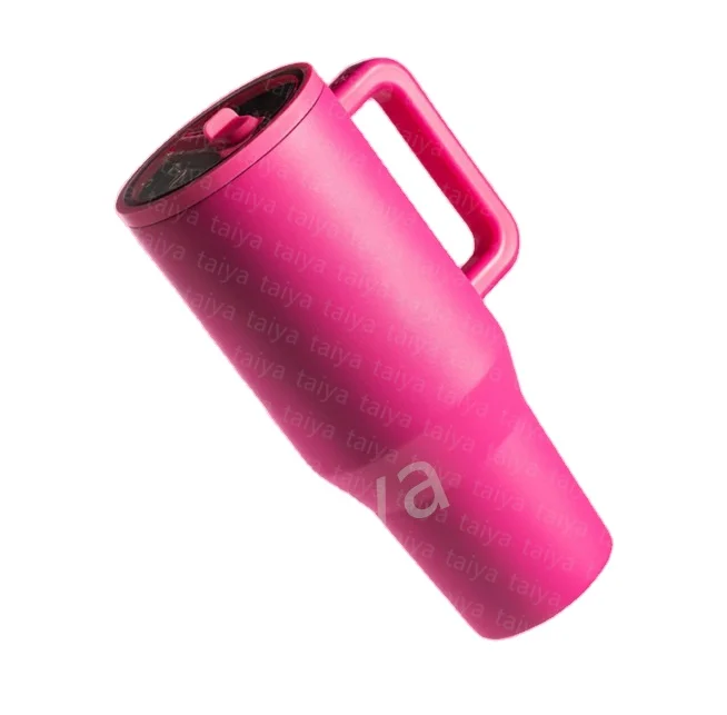 New arrival 40oz handle car cup folding straw ice bully with handle and straw