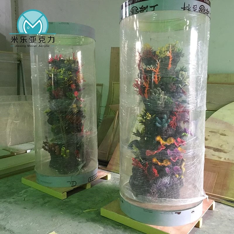Custom design new premium popular circular tube acrylic fish tank artificial jellyfish