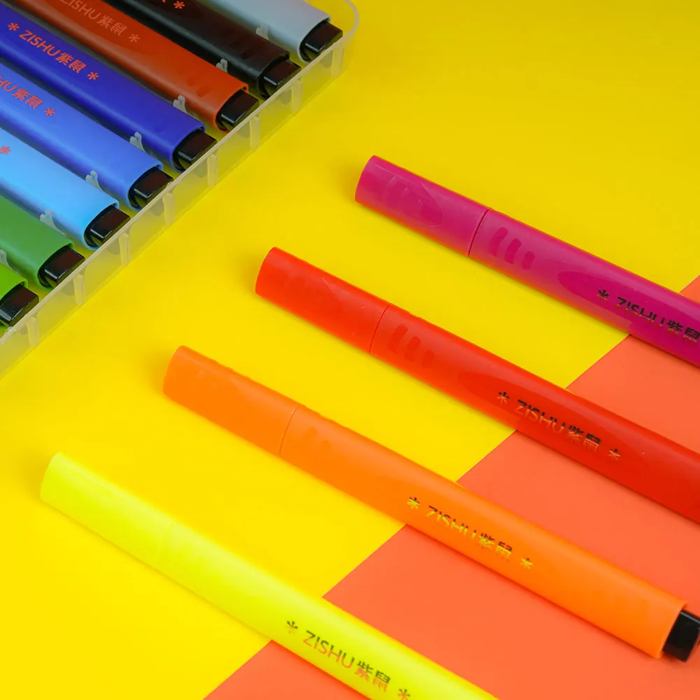 Washable Watercolor High Quality DIY Coloring Paint 12 18 24 Colors Water-based Ink Watercolor Pen Marker Set For Children