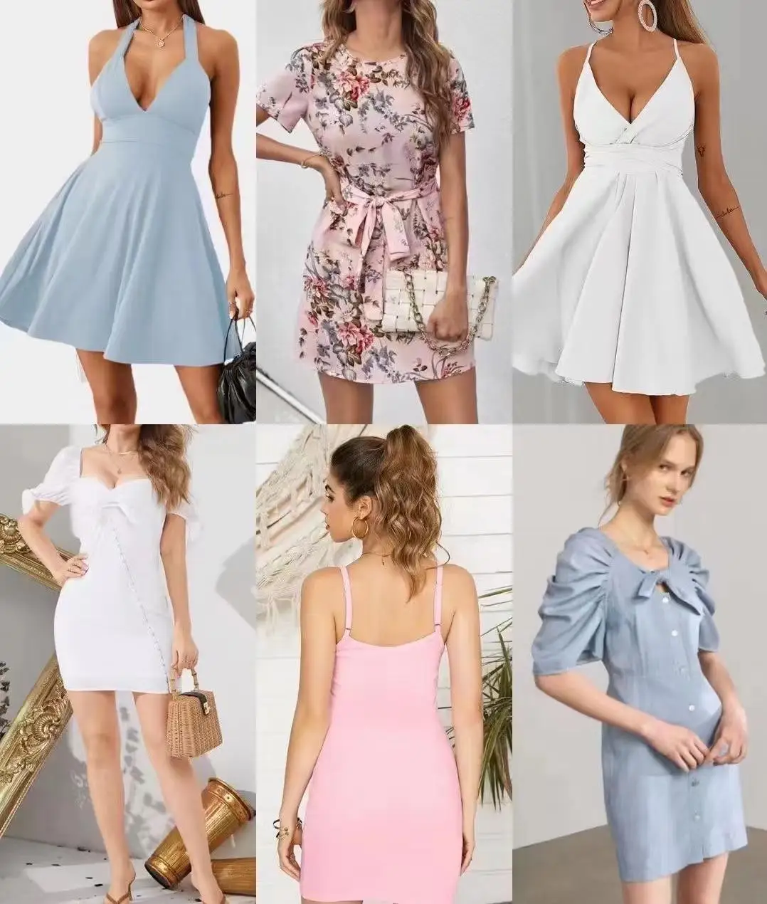 2023 новая Смешанная одежда в наличии, женский короткий топ, тюки, футболка, использованная одежда, женское Повседневное платье