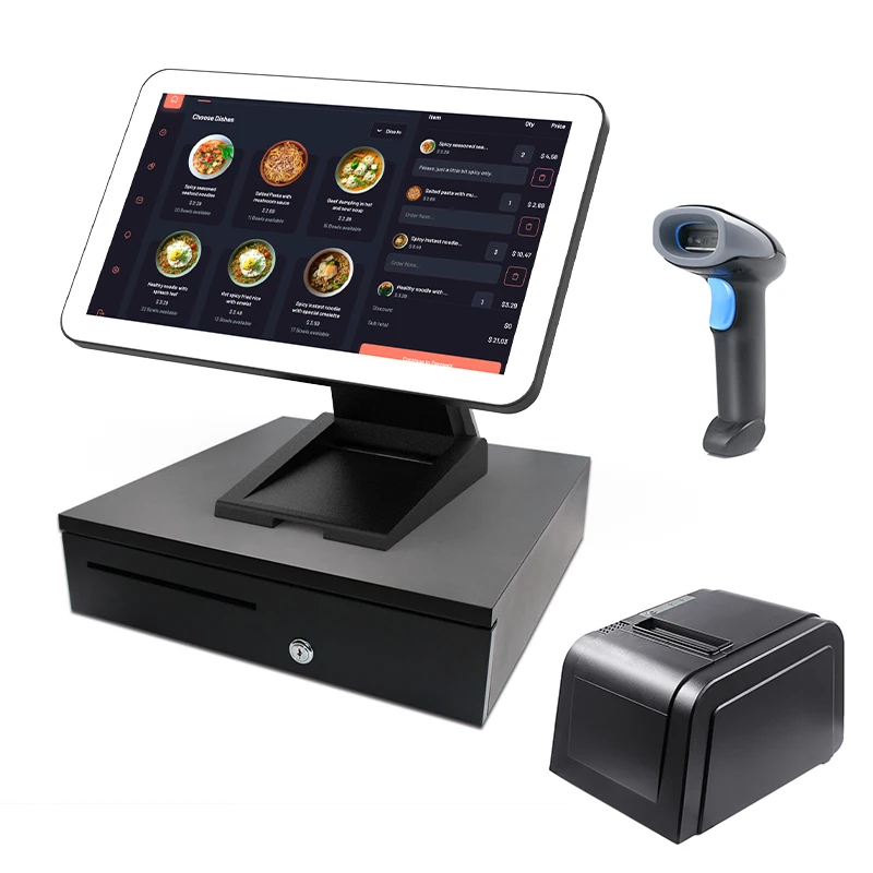 order kiosk pos system pay touch screen 15.6 Inch tablet self Service pos billing machine all in one order kiosk pos system