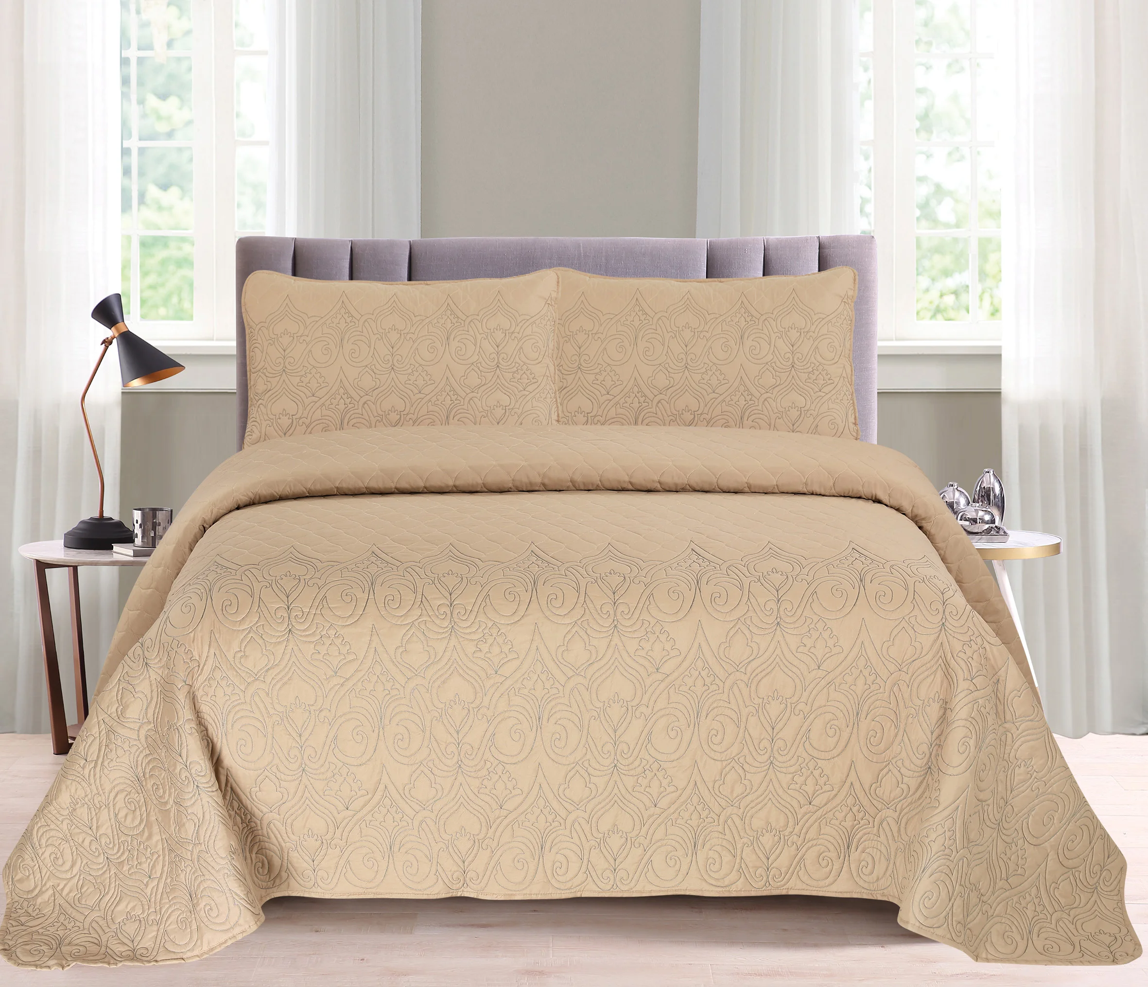 100% polyester microfiber solid quilt home bedspread LUXURY SOFT
