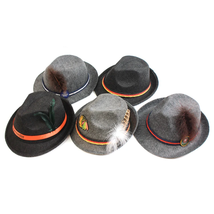 Custom Bavarian German Beer Fest Festival Party Oktoberfest Hat Felt Fedora Hats