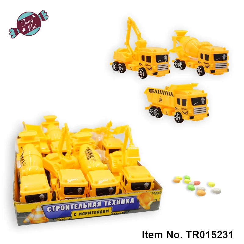 Plastic New Vehicles Candy Toy Pull Back Truck Car With Candy