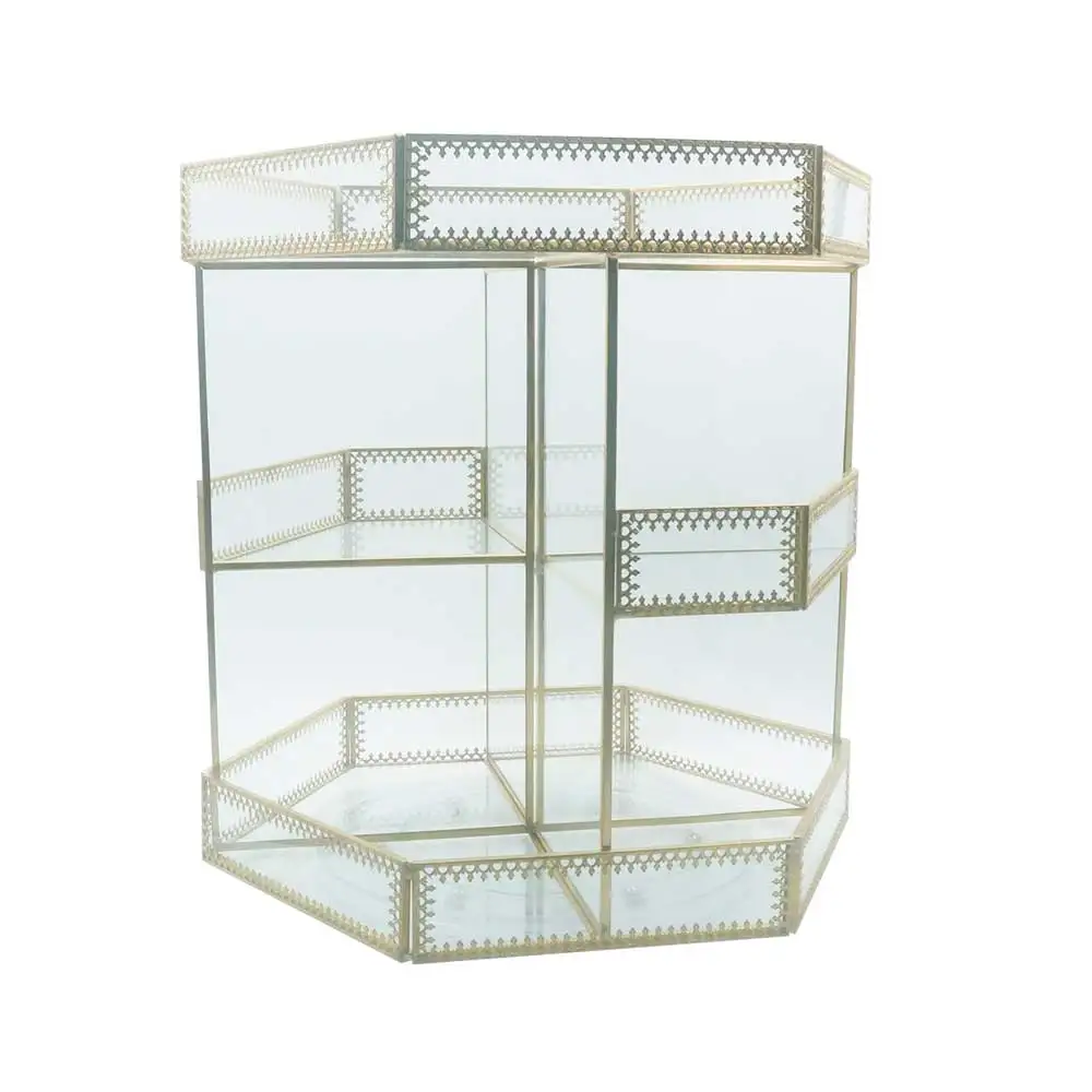 Новинка, золотистая зеркальная Хрустальная салфетка, коробка для хранения косметики, шкатулка для ювелирных изделий, чехол с металлической рамкой для фотографий, держатели