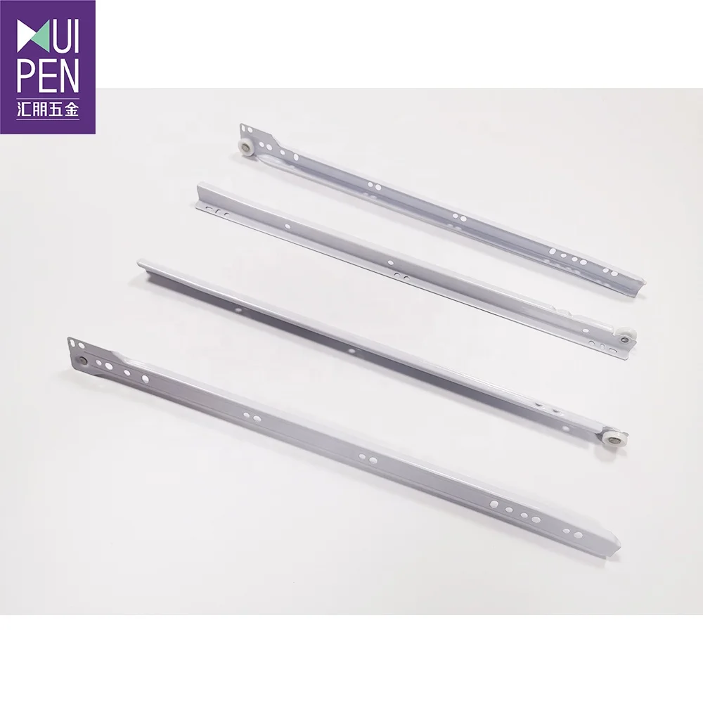 Epoxy powder coated paint roller runner Euro type ball bearing drawer slide,soft closing hidden drawer slide