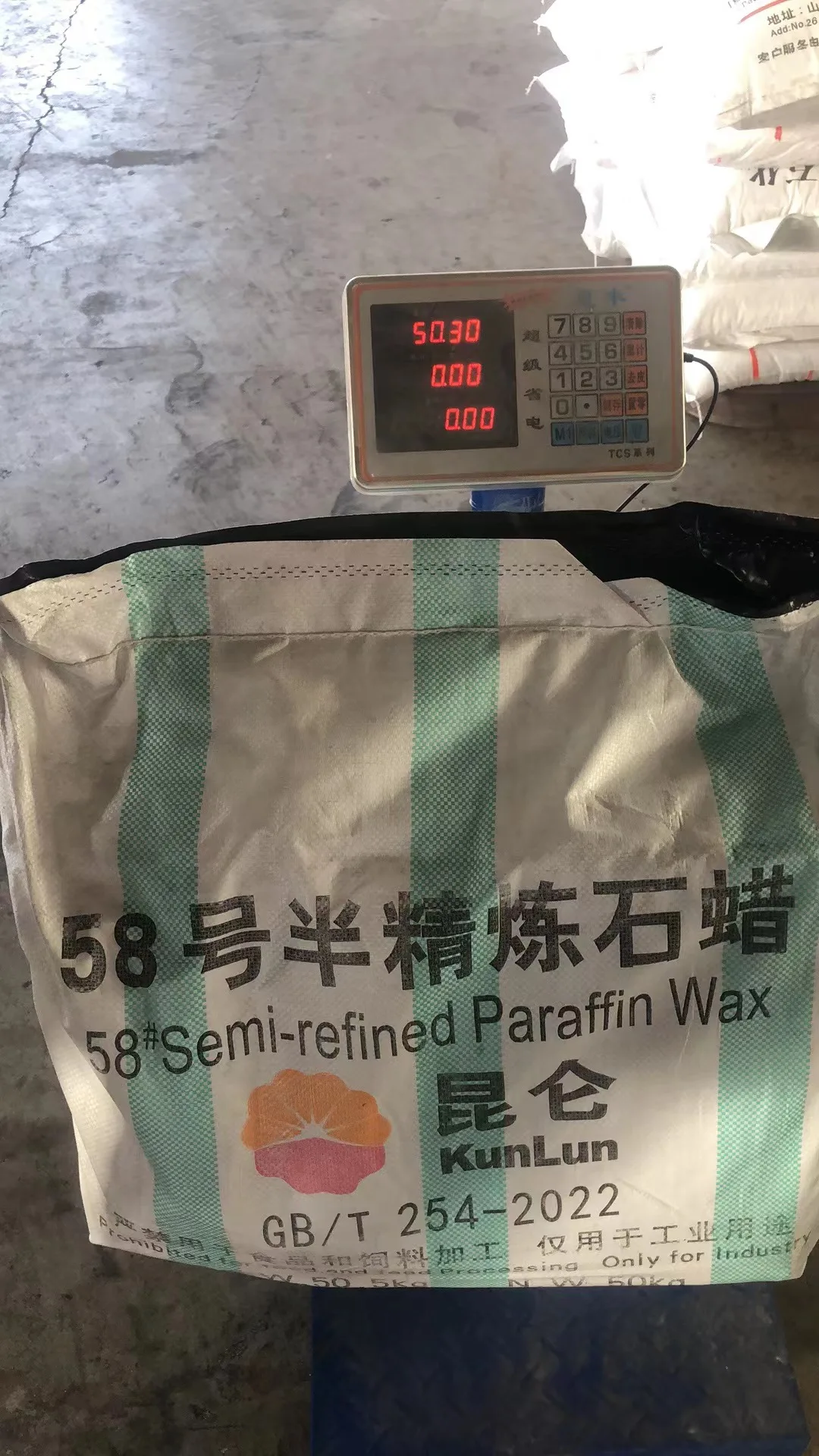 Industrial grade paraffin wax 56 Semi refined For Candles