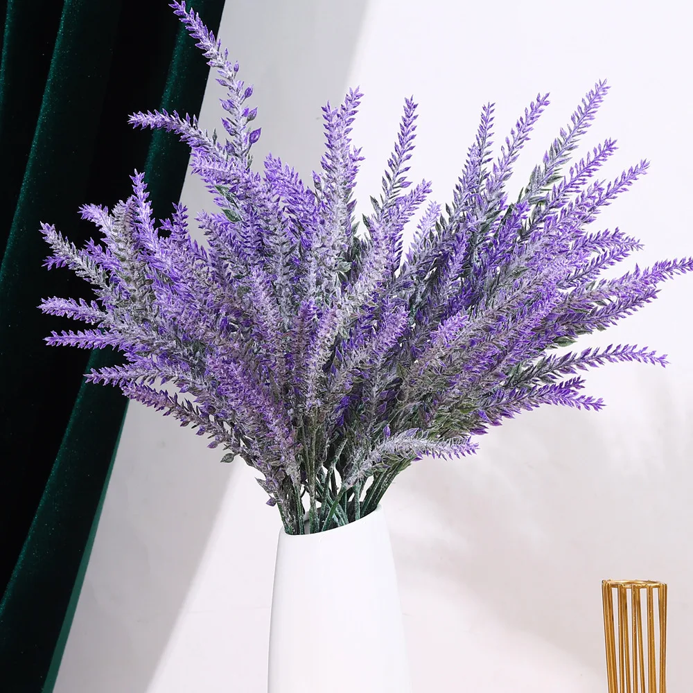 Rural Style Wedding Home Artificial Flower Vase Decoration Multi Color Artificial Plant Fleece Simulation Lavender Flowers