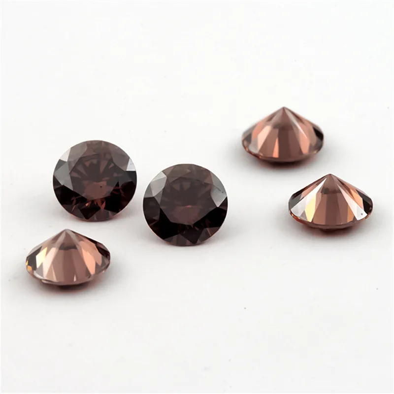 Wuzhou Gemstone Round Colored Zircon Artificial Gemstone Cubic Zirconia Jewelry Inlay Loose Stone