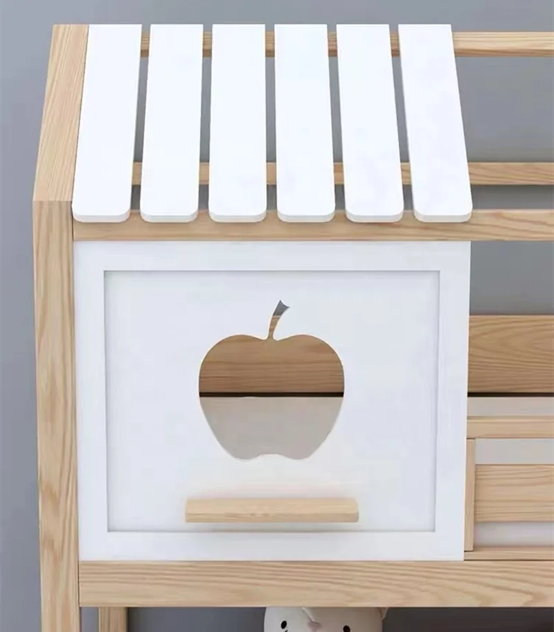 indoor strong and soft smooth cabin ladder loft wood bed with slide for your darling children