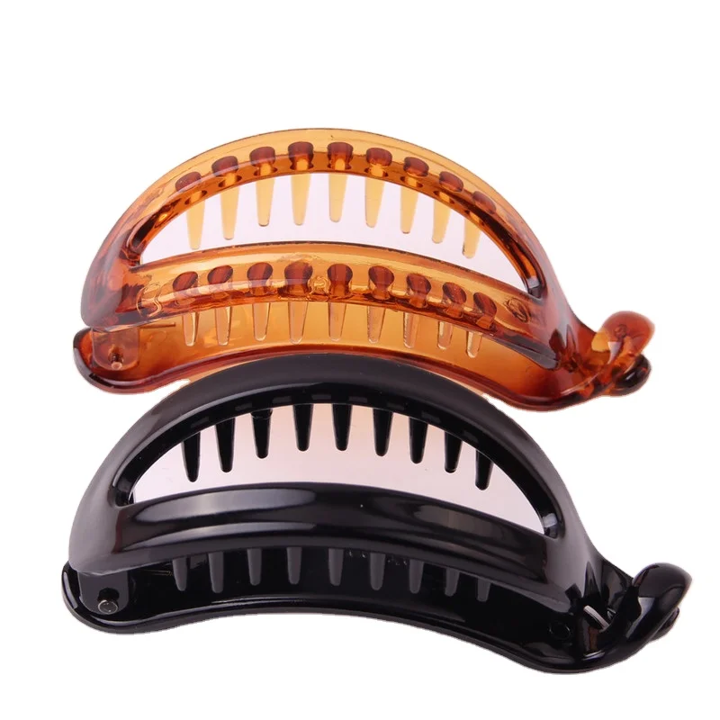 Wholesale Newest Banana Hair Clip for Women Plastic Rounded Ponytail Holder Twist Crab geometric hairpin accessories 2021