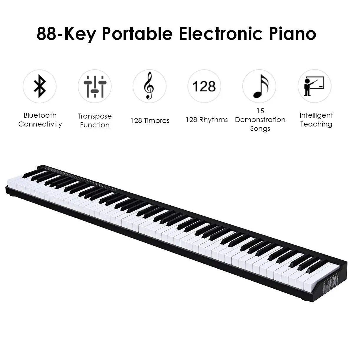 Цифровое пианино с сенсорной клавиатурой, 88 клавиш, электрическое портативное пианино, цифровое пианино